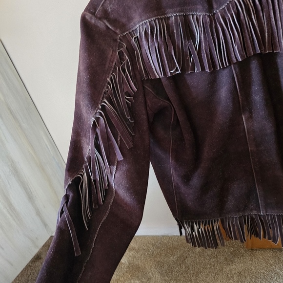 Vintage Brown Leather Fringe Jacket - Picture 5 of 9